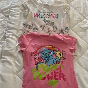 Lot of 2 unicorn t shirts